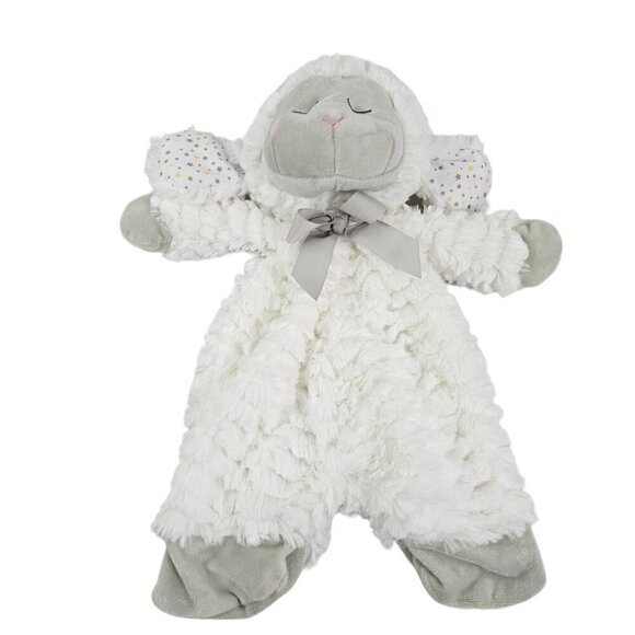 Baby Ganz Sleepy Sheep Flat-A-Pat 16” White Security Cuddle Blanket Lamb Lovey - Picture 1 of 12